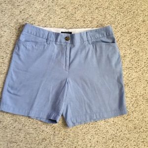 Lands End Blue Chambray Mid Rise Shorts Size 10